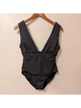 Andie The Mykonos One Piece Black Plunge Swimsuit NWOT Size M